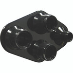 Streamline Black Anodized Aluminum 4-Way Diamond Bulkhead Plate for AC and Heater 6-10 Male O-Ring