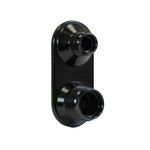 Streamline Black Anodized Aluminum 2-Way Bulkhead Plate for AC 6-10 Male O-Ring