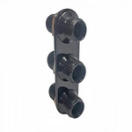 Streamline Black Anodized 3-Way In-Line Bulkhead Plate for AC and Heater 8-10 Male O-Ring