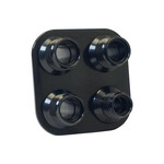 Streamline Black Anodized Aluminum 4-Way Square Bulkhead Plate for AC and Heater 8-10 Male O-Ring