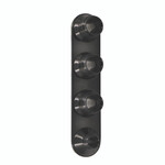 Streamline Black Anodized Aluminum 4-Way In-Line Bulkhead Plate for AC and Heater 6-10 Male O-Ring