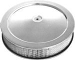14X3 Stainless Muscle Car Style Air Cleaner W/ Recessed Base - Paper Element