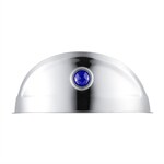 Universal Stainless Steel Headlight Visor w/ Blue Dot - 7" 