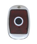 1940-53 Chevrolet Truck Tail Light Assembly w/ Red Lens Blue Dot, Stainless L/H
